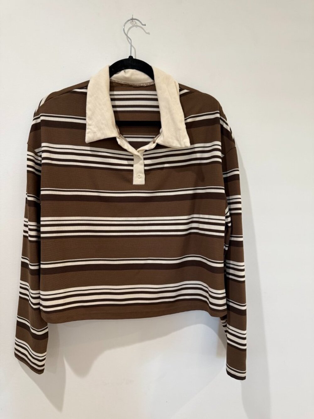 Brown Striped Rugby Top | Size S